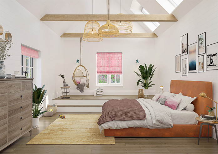 Bamboo Brights, Pink - Twist&Fit Roman Blind - Image 8